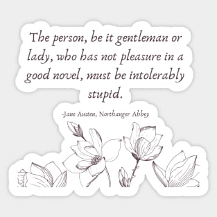 Jane Austen Book Quote Sticker